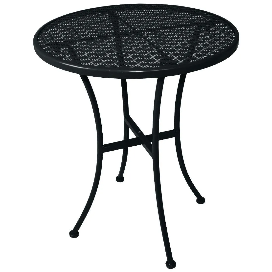 Okrugli bistrot stol od čelične rešetke - crni - 600 mm