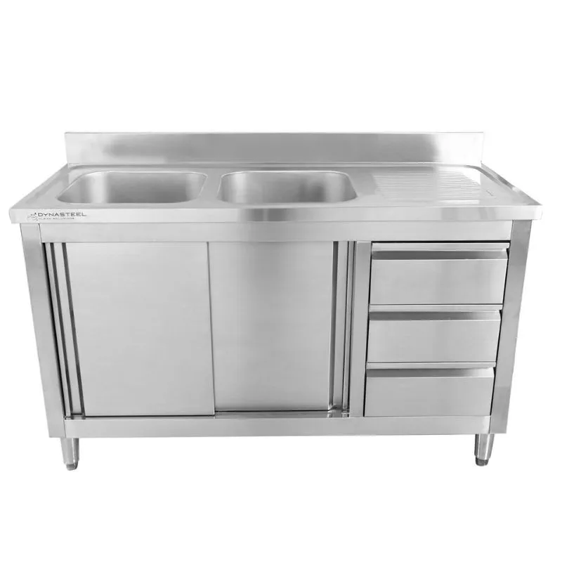Sudoper s 2 Korita s Podignutim Rubom - 1400 x 600 mm - Korito Lijevo