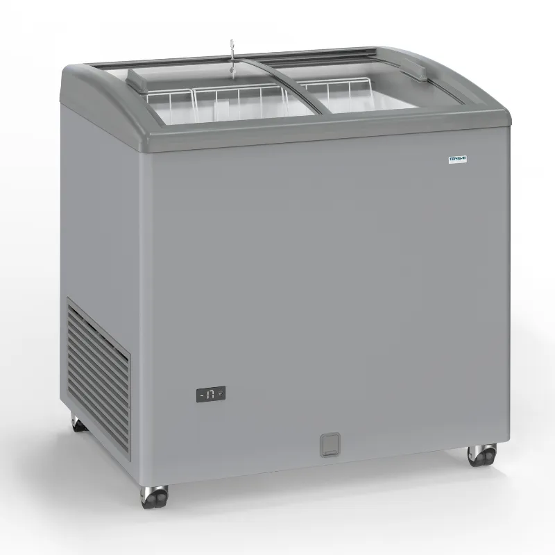 Zamrzivač Izgled Inox s Kliznim Staklenim Vratima - 170 L - Obnovljeno