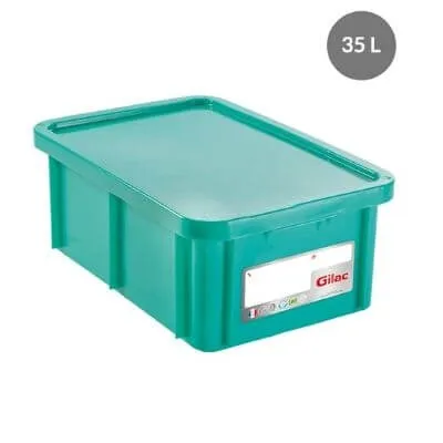 Pravokutni HACCP spremnik s poklopcem - 35 L - Zeleni