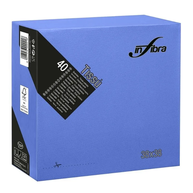 Salveta od celuloze 2 sloja 38 x 38 - Plava - Paket od 1440