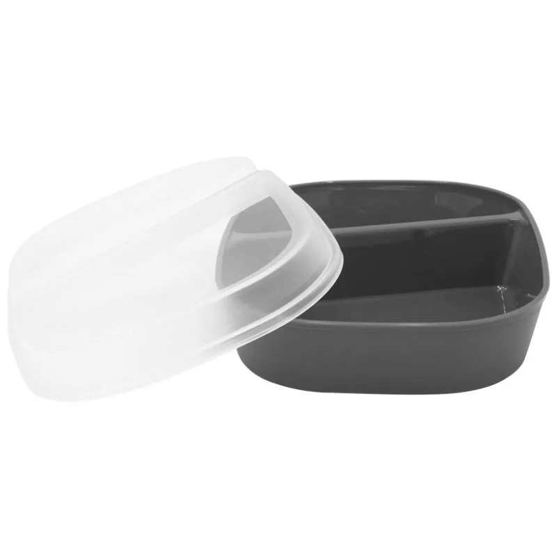 Siva višekratna posuda s 2 pretinca u PP - 990 ml - Paket od 24 komada