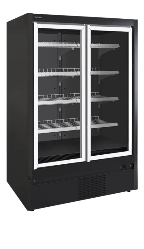 Negativna crna rashladna vitrina za supermarkete - 2 vrata - 850 L