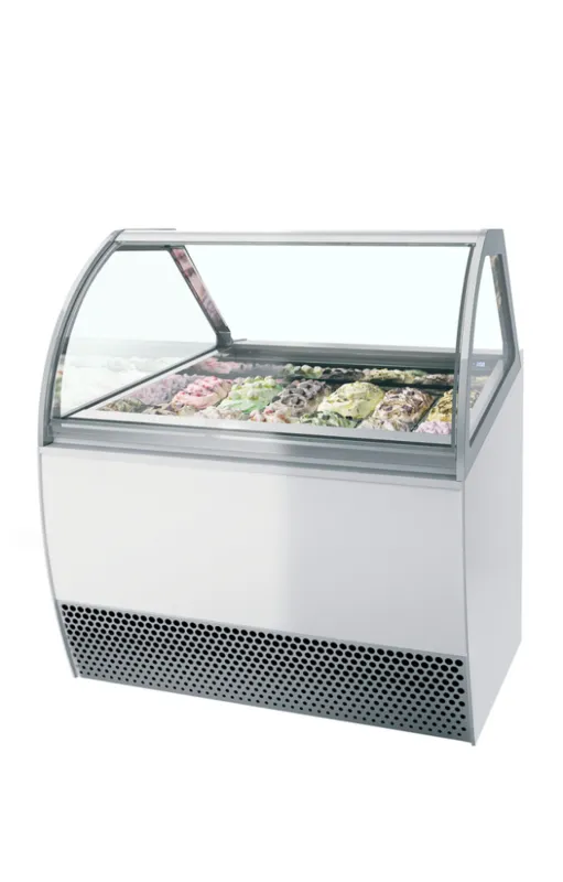 Vitrina za sladoled s ventilacijom s izbočenim prednjim dijelom - 12 x 5 L