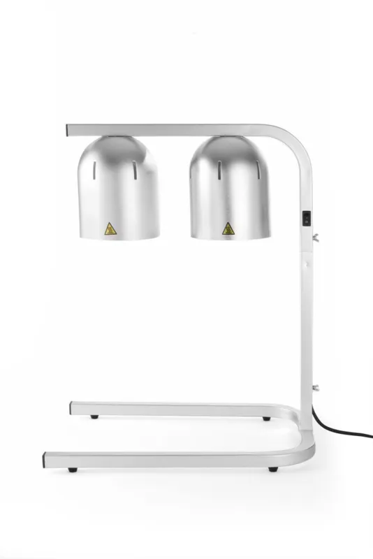 Portik s posudom za održavanje topline u srebrnoj boji s 2 infracrvene lampe