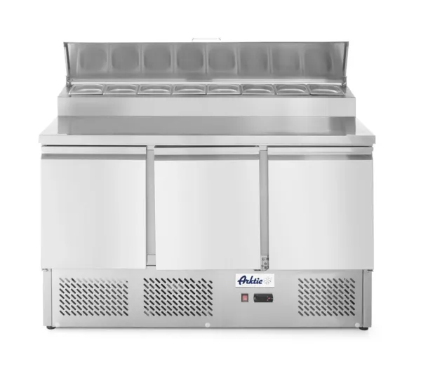 Pult za Pripremu Pizze ili Salata s Rashladnom Vitrinom - 380 L - 8 GN Posuda 1/6
