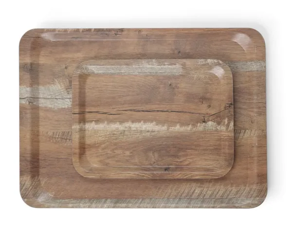 Pladanj za posluživanje od melamina s uzorkom drveta - 350 x 240 mm