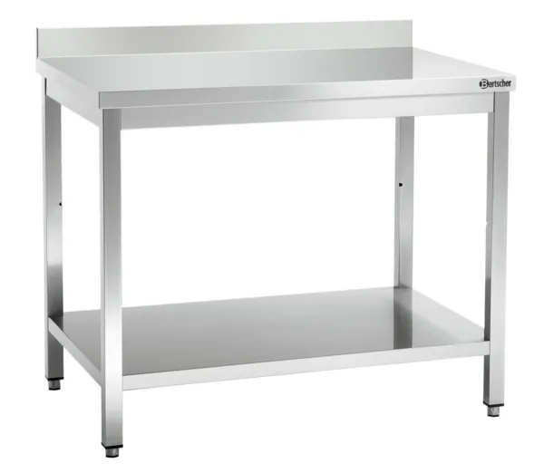 Stol od nehrđajućeg čelika s naslonom - L 1000 x P 700 mm