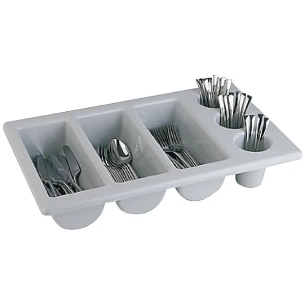 Ladica za pribor sivih boja s 6 pregrada GN 1/1 - 325 x 530 mm