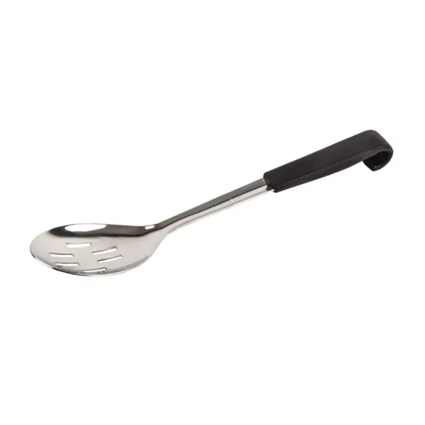 Perforirana poslužna žlica s crnim inox ručkom - L 340 mm