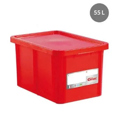 Pravokutna posuda 55 L + Crveni poklopac HACCP