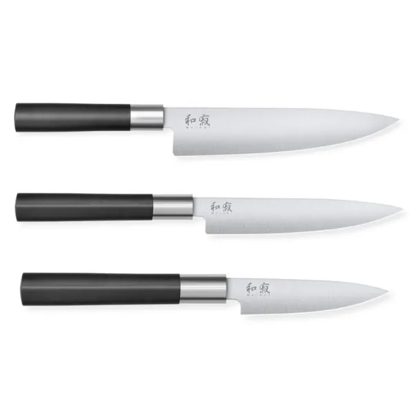 Set od 3 noža Wasabi Black - univerzalni i chef noževi